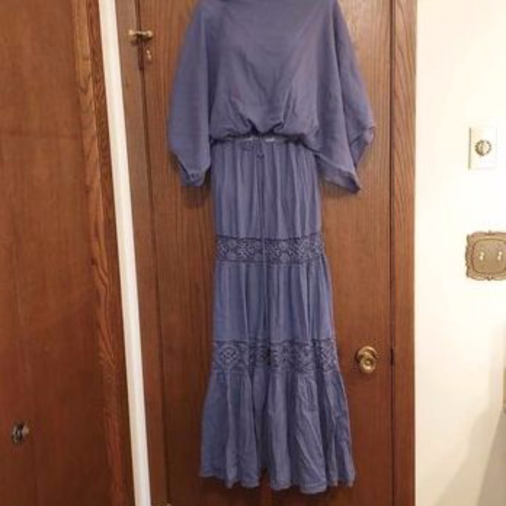NWT Michelle Jonas Collection batwing sleeve Hippy Gauze Dress Size M - Picture 2 of 4